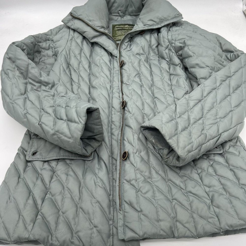 Eddie Bauer Blue Goose Down Puffer Quilted Winter Jacket Coat Women's Large